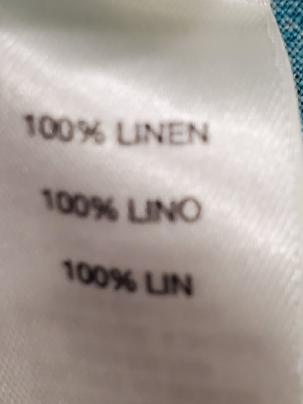 Chico's 100% Linen Floral Button-Front Shirt | Size 1 (Medium) | Blue Green - Picture 7 of 9